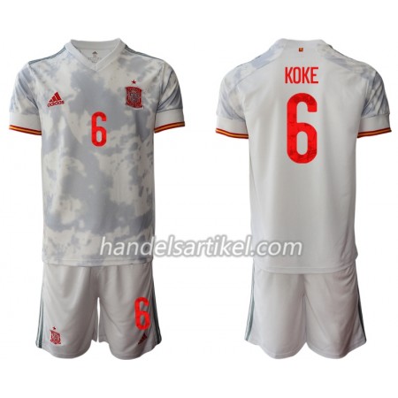 Spanien KOKE 6 Kinder Auswärts Trikotsatz Euro 2020 Kurzarm (+ Kurze Hosen)